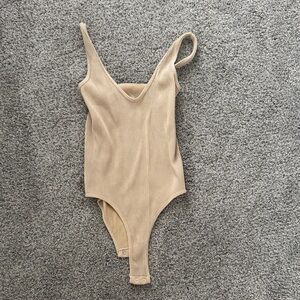 Aura Beige Women’s Bodysuit - XL/XXL - super stretchy and comfy bodysuit